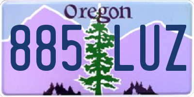 OR license plate 885LUZ