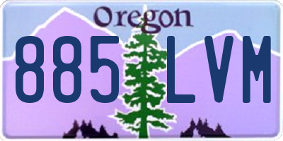 OR license plate 885LVM