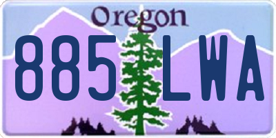 OR license plate 885LWA