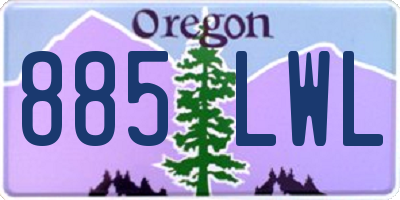 OR license plate 885LWL