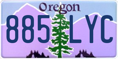OR license plate 885LYC