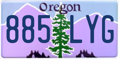 OR license plate 885LYG