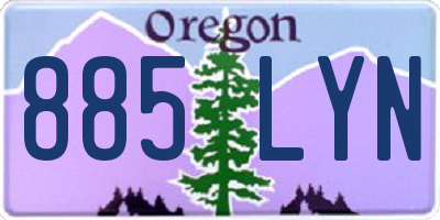 OR license plate 885LYN