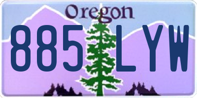 OR license plate 885LYW