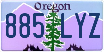 OR license plate 885LYZ