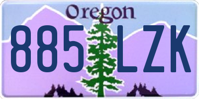 OR license plate 885LZK