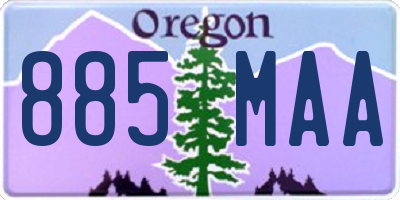 OR license plate 885MAA