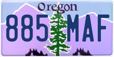 OR license plate 885MAF