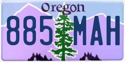 OR license plate 885MAH