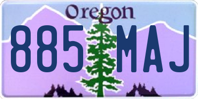 OR license plate 885MAJ