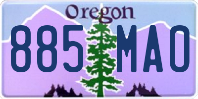 OR license plate 885MAO