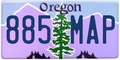 OR license plate 885MAP