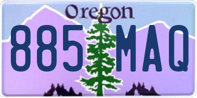 OR license plate 885MAQ