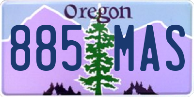 OR license plate 885MAS