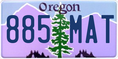 OR license plate 885MAT