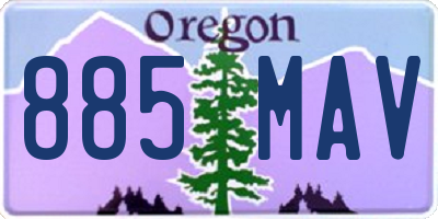 OR license plate 885MAV