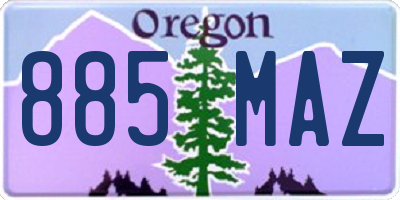 OR license plate 885MAZ