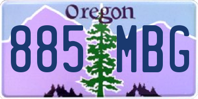 OR license plate 885MBG