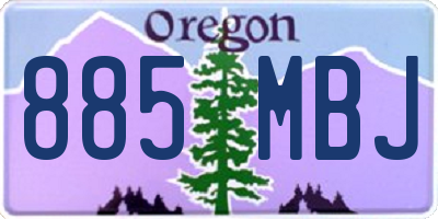 OR license plate 885MBJ