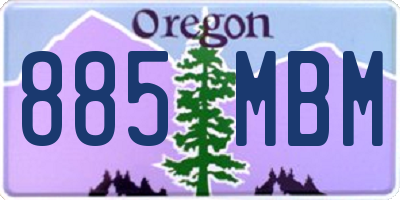 OR license plate 885MBM