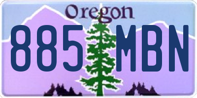 OR license plate 885MBN
