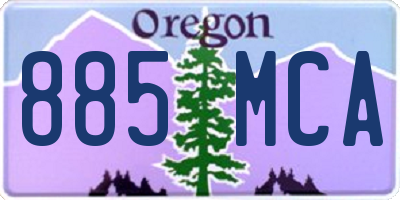 OR license plate 885MCA
