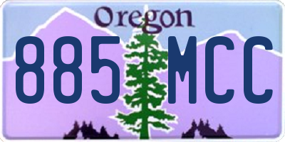 OR license plate 885MCC