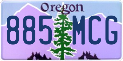 OR license plate 885MCG