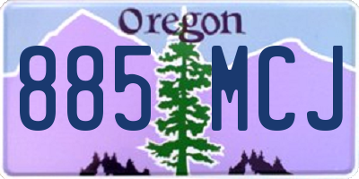 OR license plate 885MCJ
