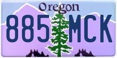 OR license plate 885MCK