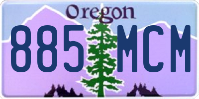 OR license plate 885MCM