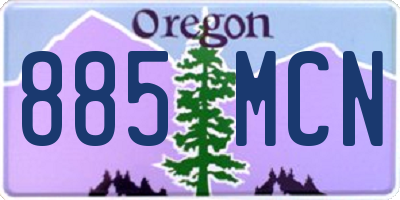 OR license plate 885MCN