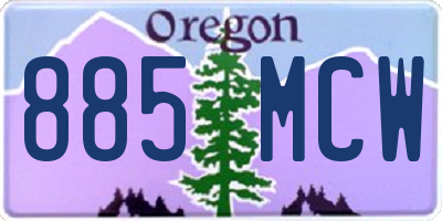 OR license plate 885MCW