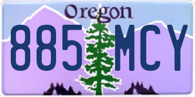 OR license plate 885MCY
