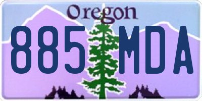 OR license plate 885MDA