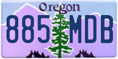 OR license plate 885MDB