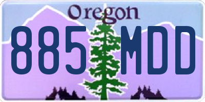 OR license plate 885MDD