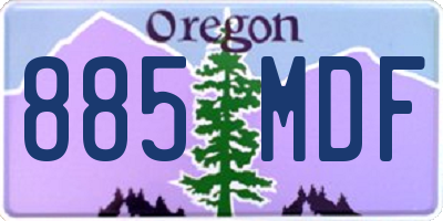 OR license plate 885MDF