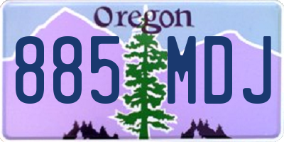 OR license plate 885MDJ