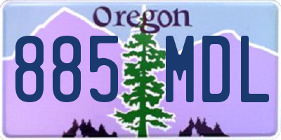 OR license plate 885MDL