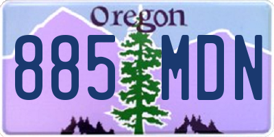 OR license plate 885MDN