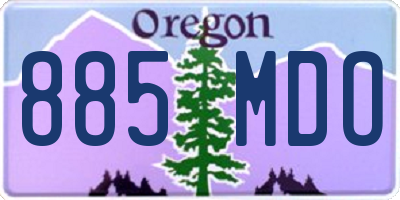 OR license plate 885MDO