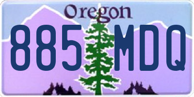 OR license plate 885MDQ
