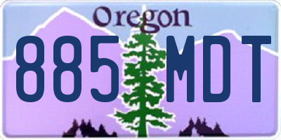 OR license plate 885MDT