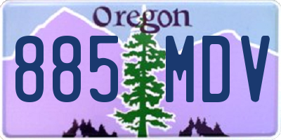 OR license plate 885MDV