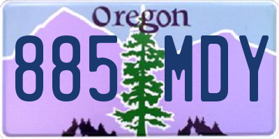OR license plate 885MDY