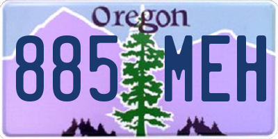 OR license plate 885MEH