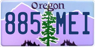 OR license plate 885MEI