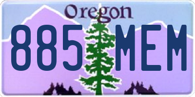 OR license plate 885MEM