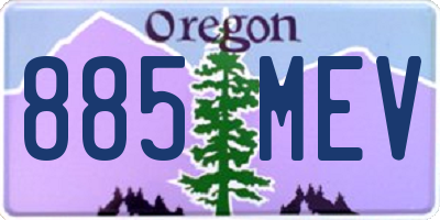 OR license plate 885MEV
